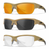 Баллистические очки для тактической стрельбы Wiley X Valor Matte Tan (Clear-Grey-Rust)