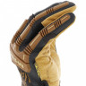 Прочные перчатки из кожи с защитой пальцев MECHANIX Work Leather M-Pact Fingerless Framer Brown