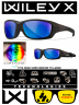 Защитные очки с поляризацией Wiley X Gravity Black Crystal (CAPTIVATE Polarized Blue Mirror)