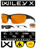 Баллистические очки для тактической стрельбы Wiley X Saint Matte Black (Clear-Grey-Rust)