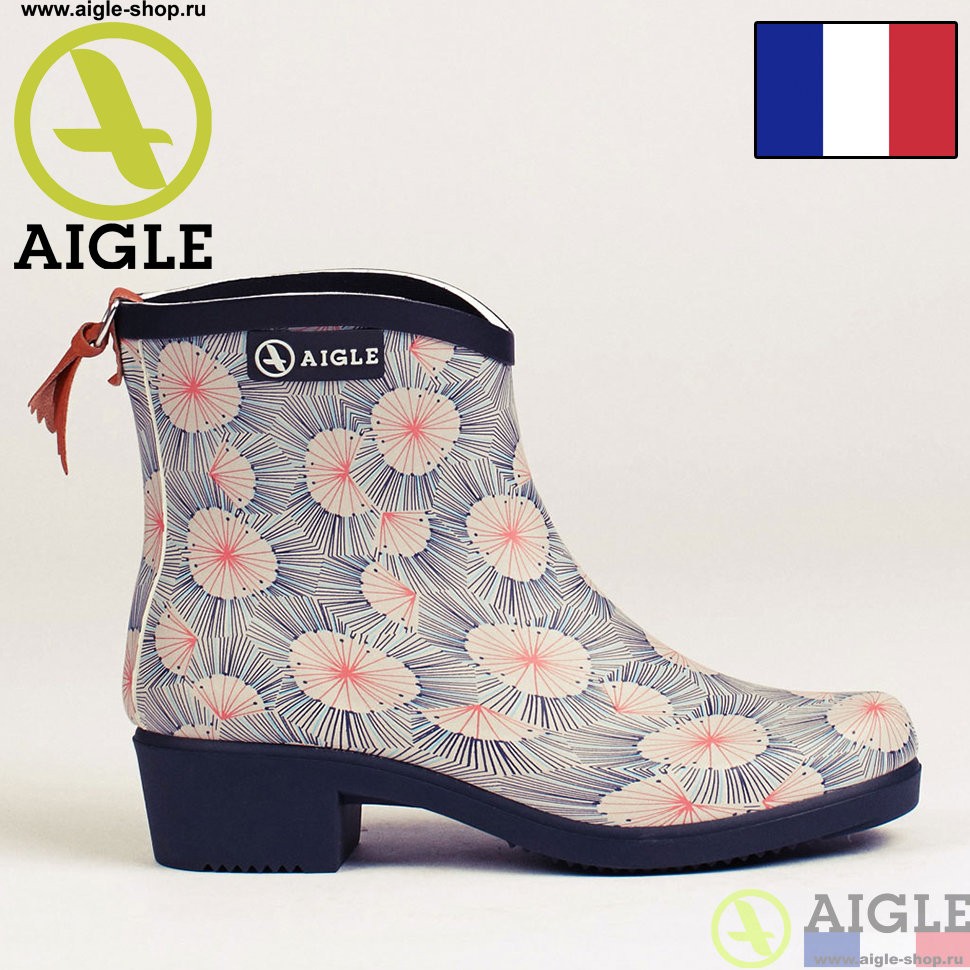 Женские короткие сапоги из каучука AIGLE Miss Juliette Bottillon Print